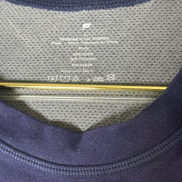 Fabletics Mens Navy Blue Activewear Short Sleeve Crew Neck T Shirt Large - Picture 4 of 7